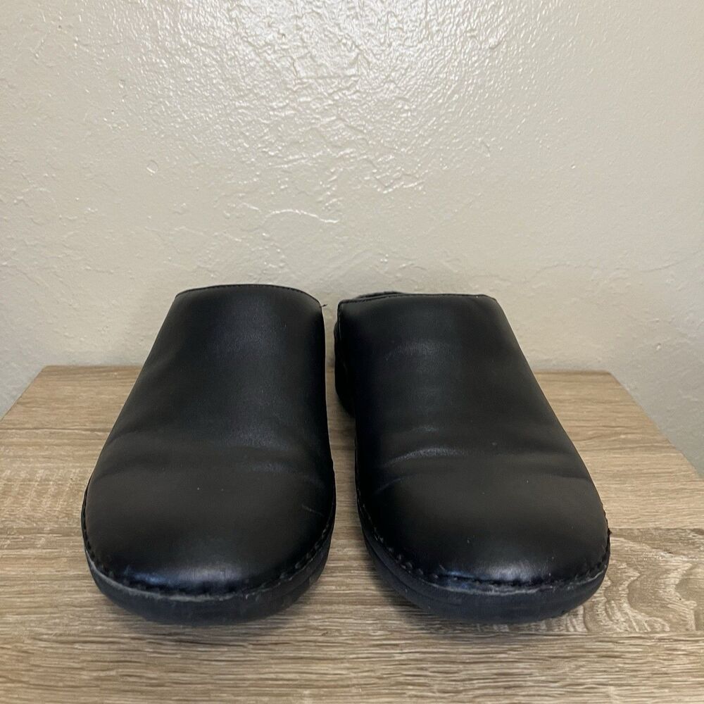 Fitflop Womens Black SHUV Leather Slip-On Clogs Sz 7.5 Comfort Microwobbleboard - Picture 5 of 10